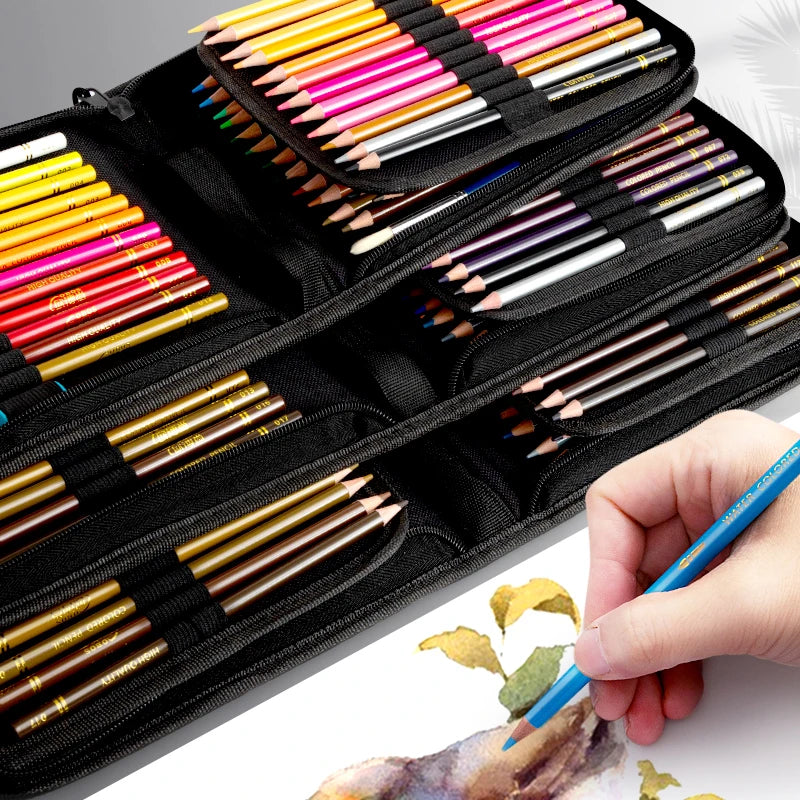 48/72/120/200 Pcs Colored Pencils Set Watercolor Drawing Pencils with Pencils Cases Professional Drawing Sketching Art Supplies