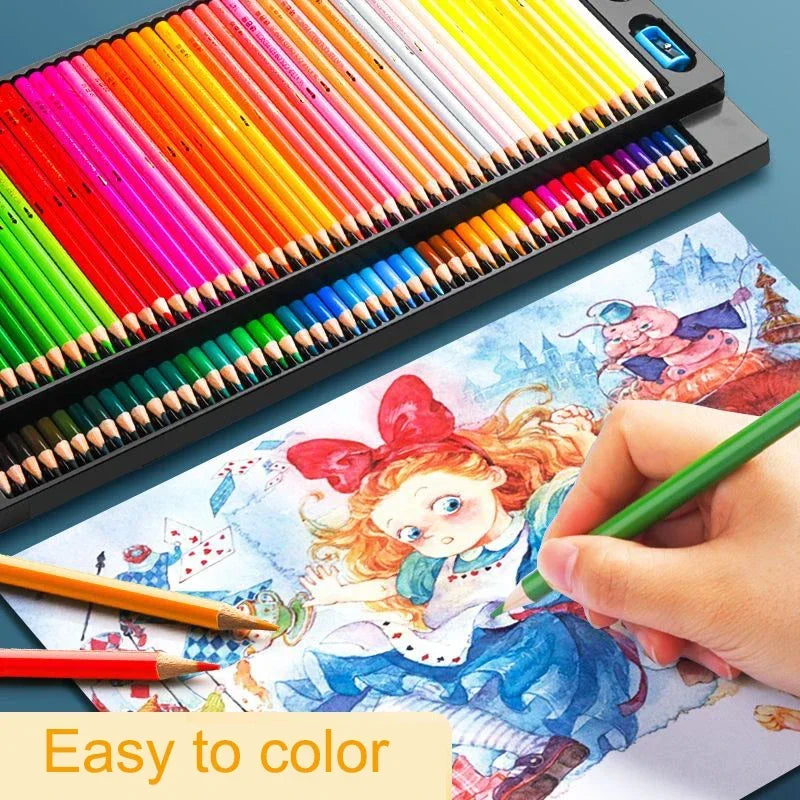 48/72/120/150/200 Professional Oil Color Pencil Set Soft Wood Watercolor Crayon De Couleur Drawing Pencils Art Supplies