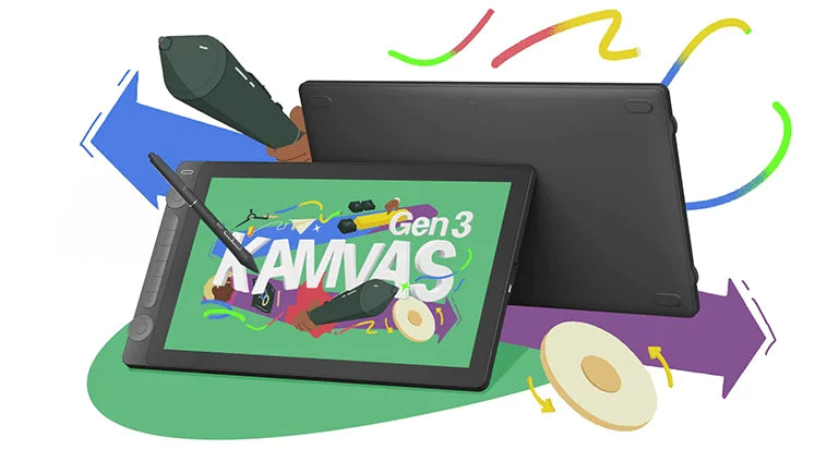 Huion Kamvas 16 (Gen 3) Graphics Tablet Monitor 16K Levels Pressure PenTech 4.0 Pen Drawing Display 15.8 Inch 2.5K QHD Screen