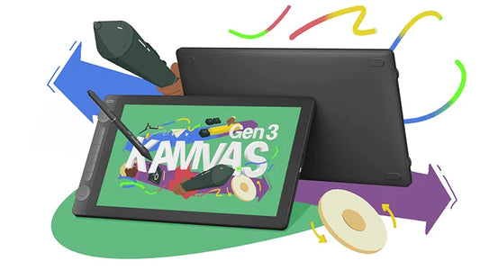 Huion Kamvas 16 (Gen 3) Graphics Tablet Monitor 16K Levels Pressure PenTech 4.0 Pen Drawing Display 15.8 Inch 2.5K QHD Screen