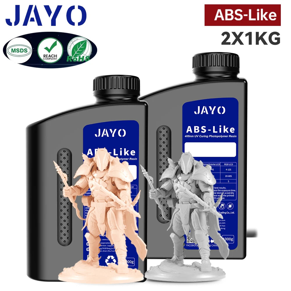 JAYO Standard /ABS-Like/ Water Wash 3D Printer UV Resin 405nm 2 Bottles For LCD 3D Printer Material For Printing Easy to Print