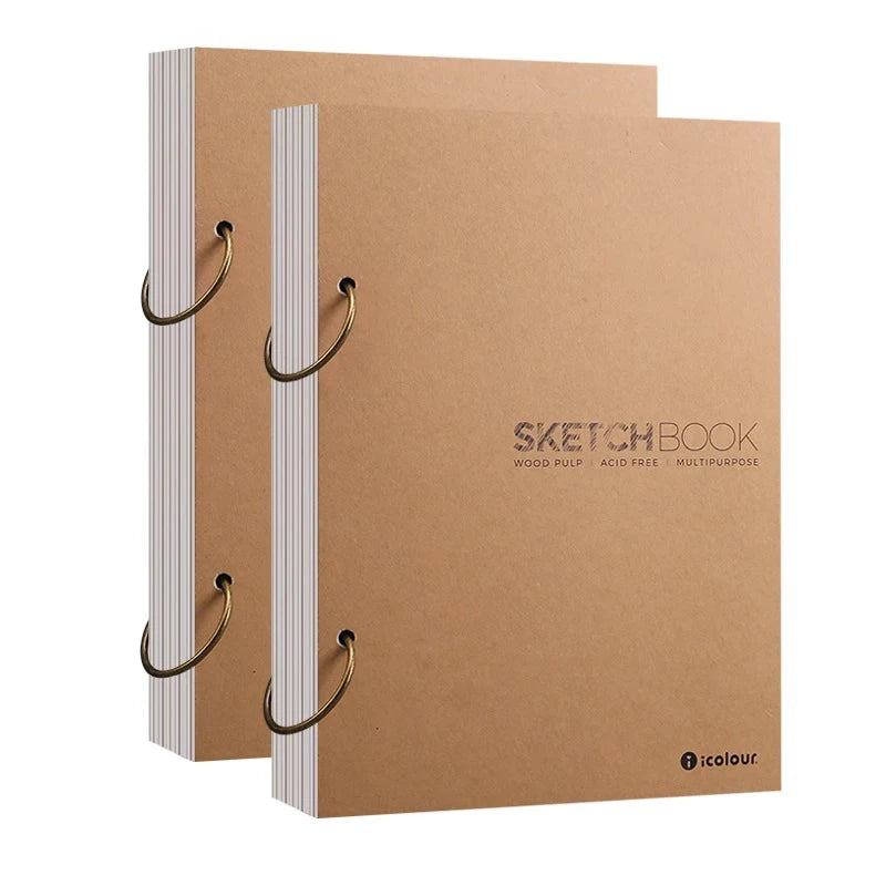 Icolour Art Sketchbook Thick Kraft Paper Spiral Notebook Drawing Notepad School Stationery Art Supplies