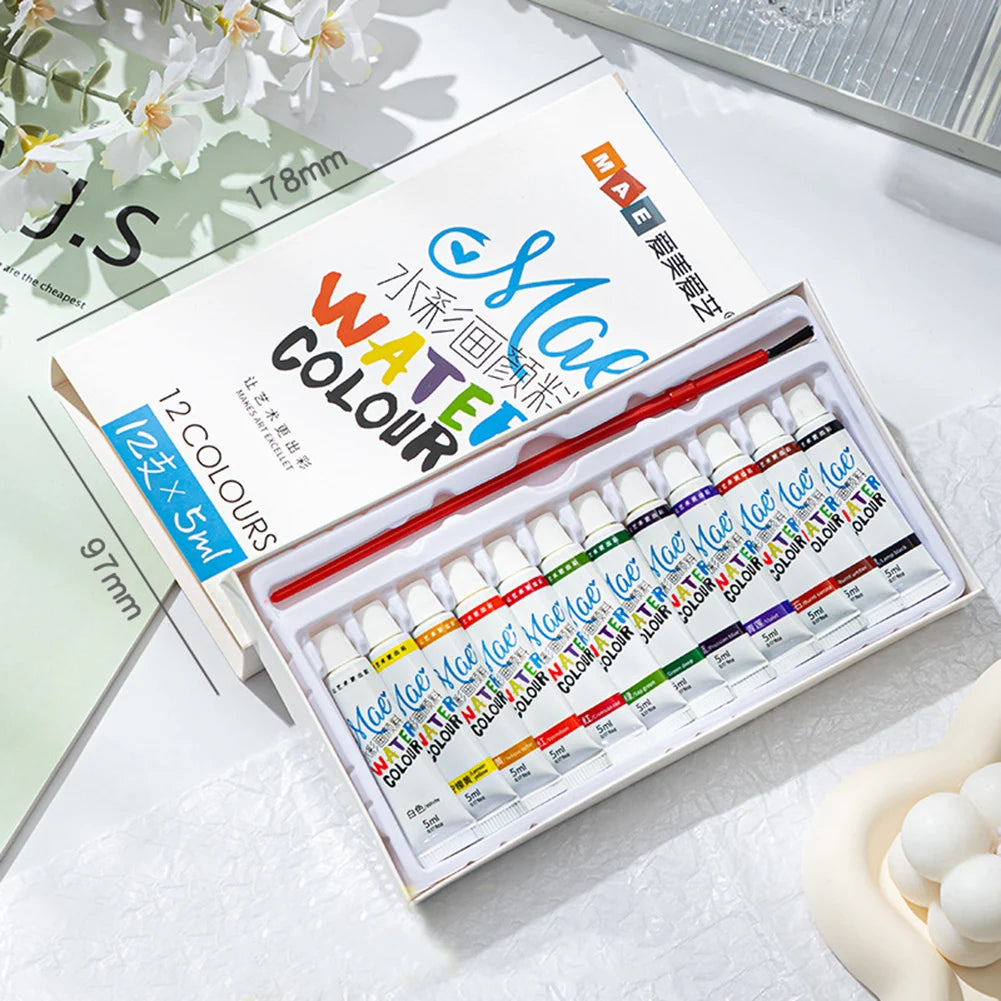 Mini Portable Watercolor Palette Set for Painters Artists Students Acrylic Grid Paint Box Portable Sketchbook Palette Set