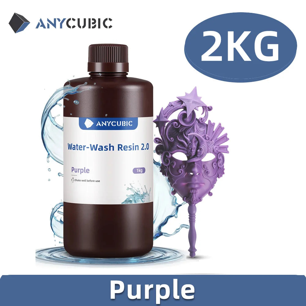 ANYCUBIC Water-Wash Resin For LCD 3D Printer High Precision Low Odor Low Viscosity 3D Printing Standard Photopolymer