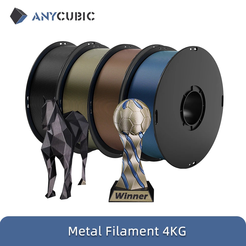 ANYCUBIC 5kg/4kg Metal Filament Metallic Texture PLA Kobra S1 Kobra 3 Combo 3D Printer Filament High-Performance 3D Printing PLA