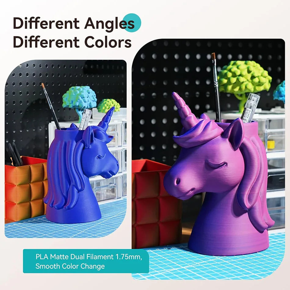 JAYO PLA Matte Dual Color 3D Filament 1.75mm PLA Matte 3D Printer Filament 5Rolls/Set PLA Filament Smooth Matte Finish