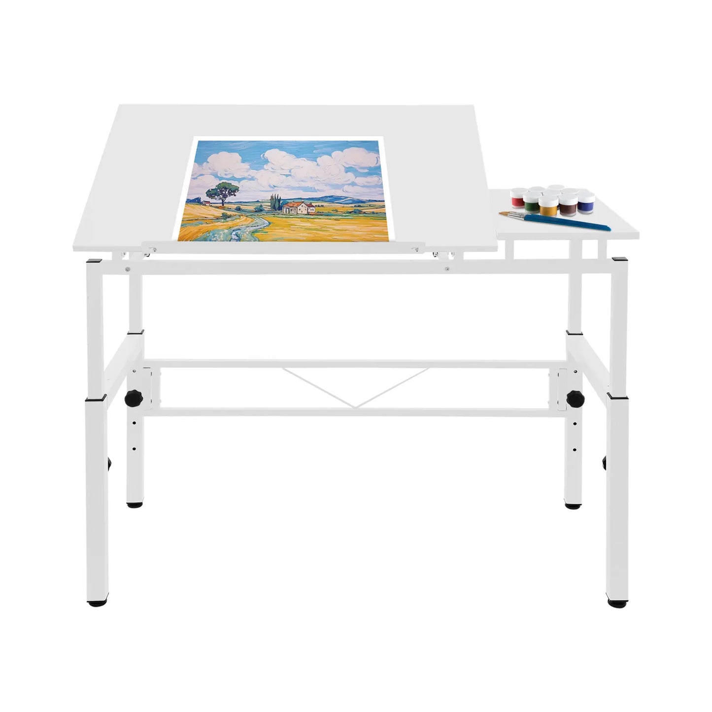 120x60cm Adjustable Drawing Table, 0-30° Tilt & Height Adjustable Drafting Desk for Artists and Designers