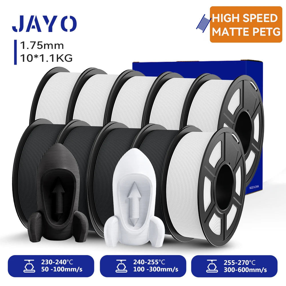 JAYO 3D PETG/ High Speed Matte PETG / PLA Classic Printer Filament 1.75mm 3D Printer Filament 11KG Neatly Wound PETG for 3D