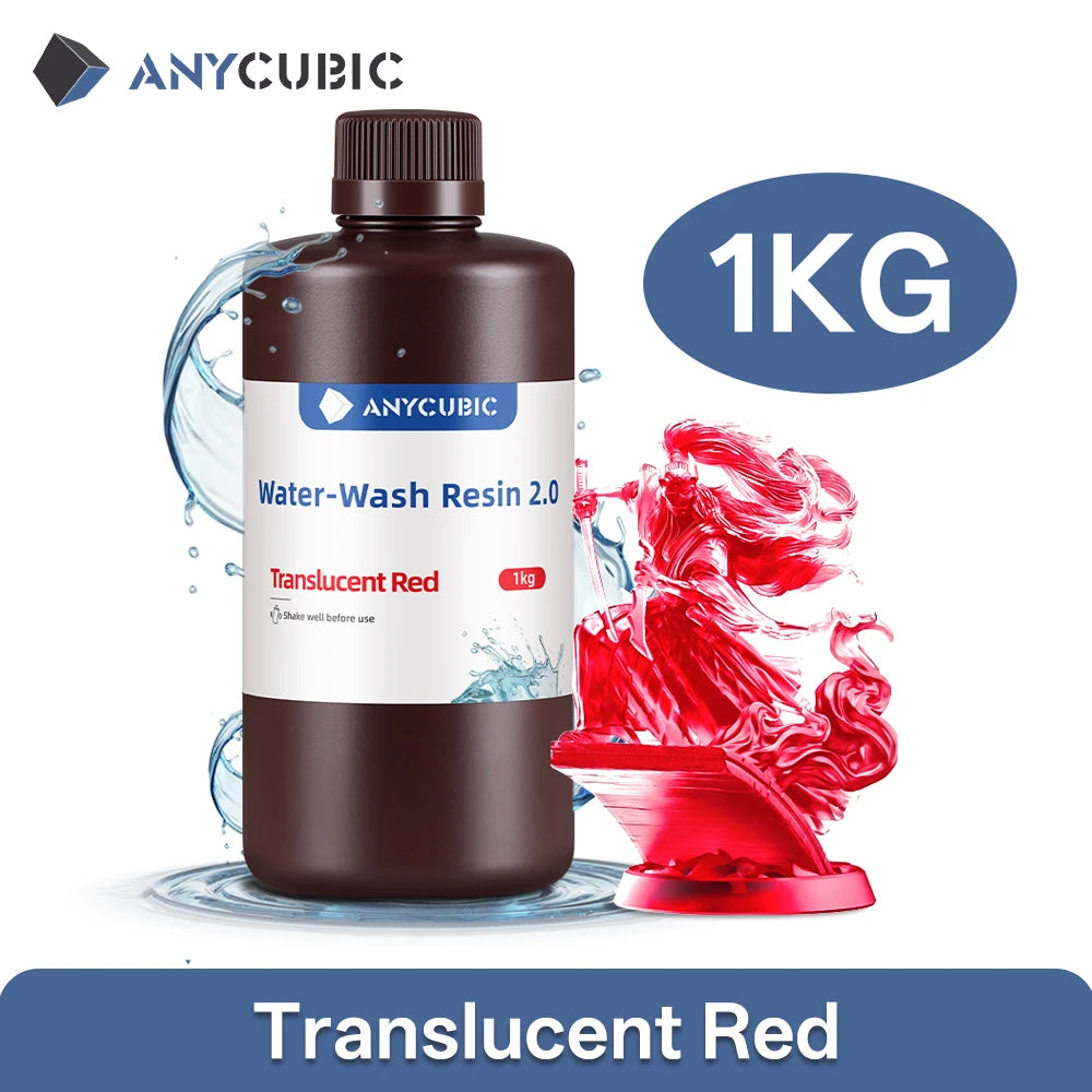 ANYCUBIC Water-Wash Resin For LCD 3D Printer High Precision Low Odor Low Viscosity 3D Printing Standard Photopolymer