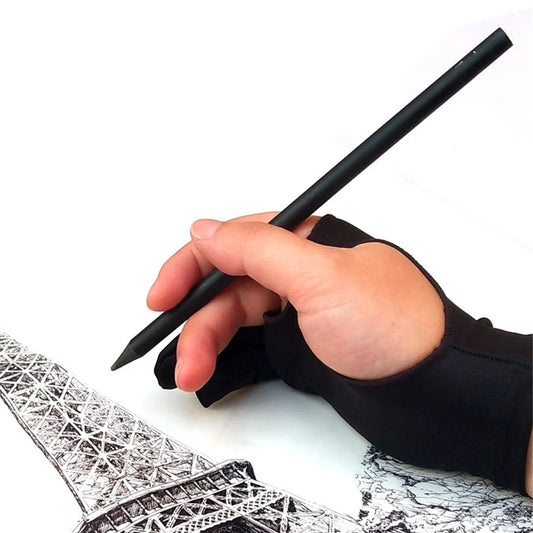 Two-fingers Artist Anti-touch Glove For Drawing Tablet Right Left Hand Glove Anti-Scratch For IPad Screen Board Finger Sleeve