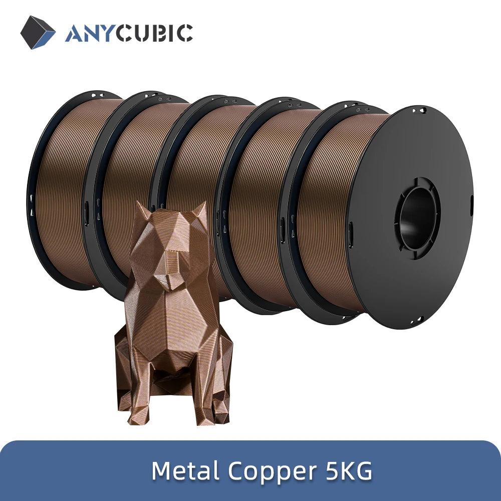 ANYCUBIC 5kg/4kg Metal Filament Metallic Texture PLA Kobra S1 Kobra 3 Combo 3D Printer Filament High-Performance 3D Printing PLA