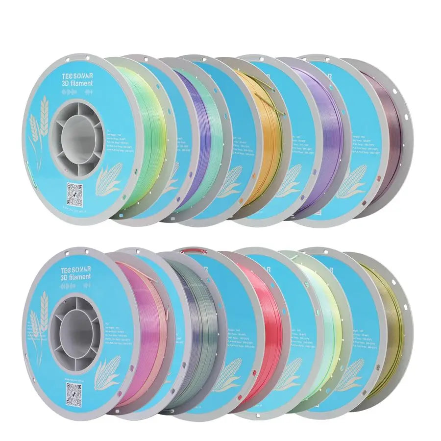 Rainbow PLA 3D Printer Filament Bulk, 10 Rolls, 1 KG Spool (2.2 lbs), 1.75mm, Multicolor Gradient Filament for Most FDM 3D Printers,10