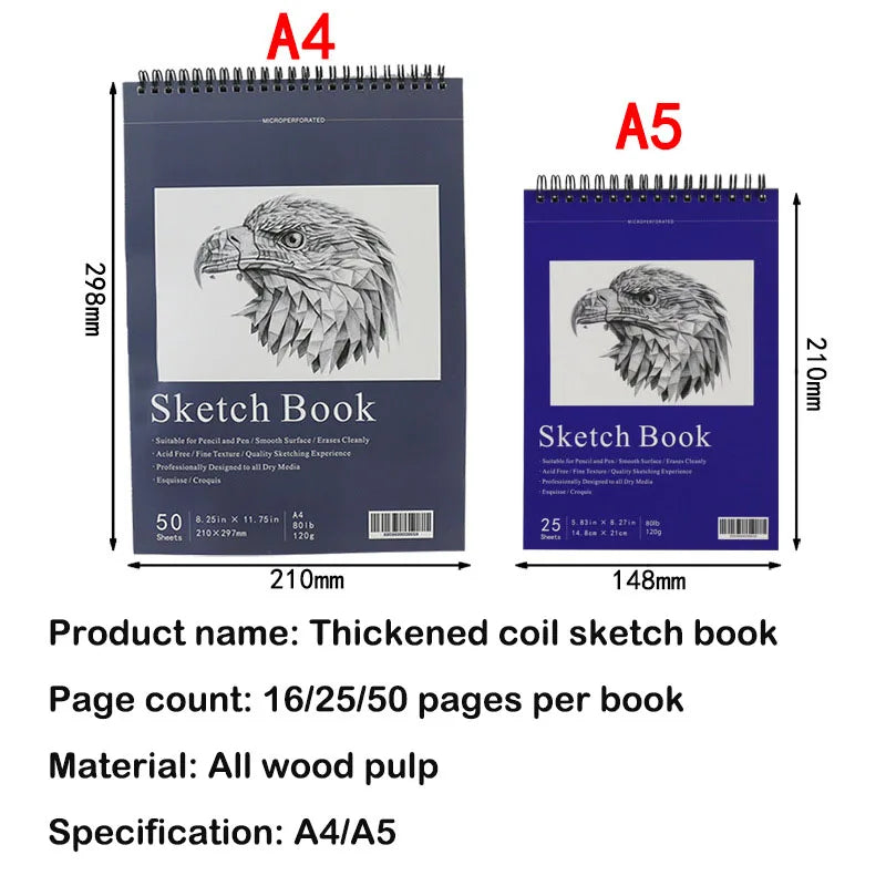 Sketchbook A4A5 Blank Art Sketchbook Paper for Drawing, coloring and Notebooks