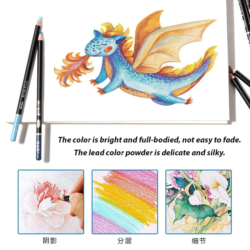 ‎H&B 180/120/72pcs Colored Pencil Set Oil Based Professional Colouring Pencils for Kids Adults Beginners Art Supplies in Tin Box