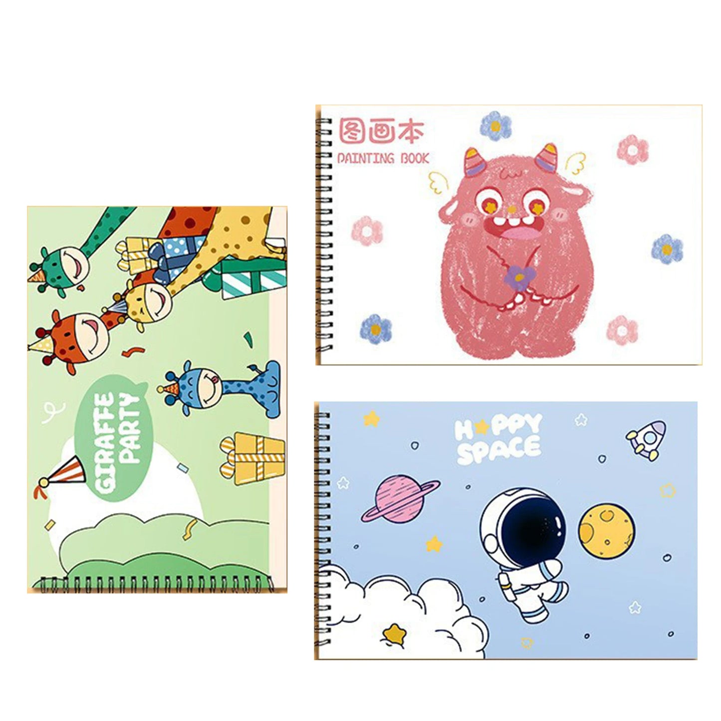 A4 Drawing cartoon Notebooks for students stickers Children's picture book for art sketching School Supplies office Stationery