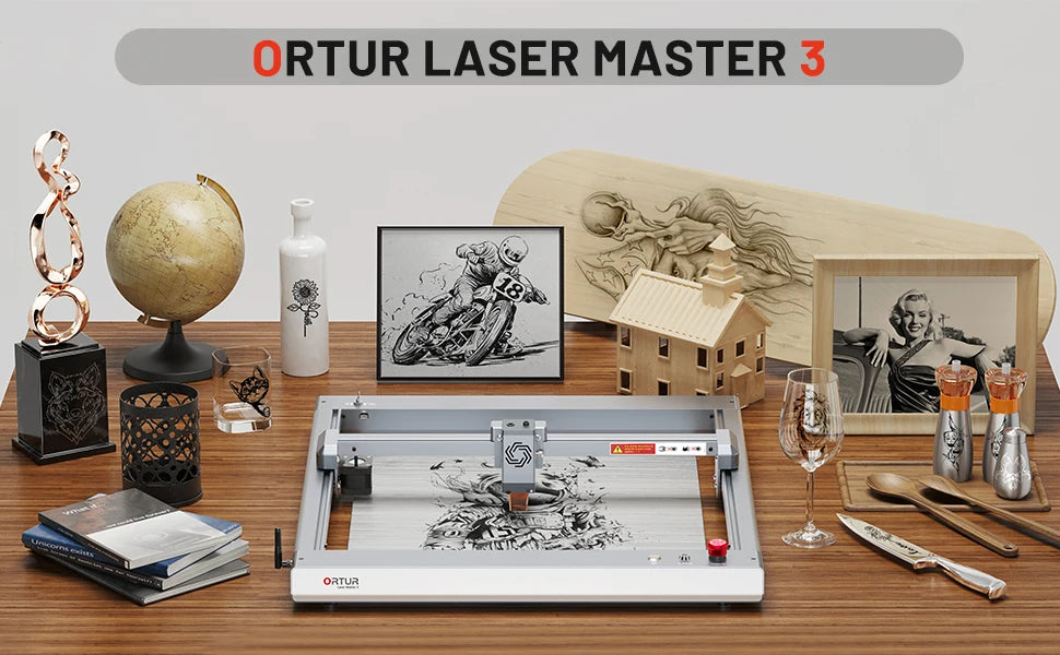 ORTUR 40*85cm Laser Master 3 Engraver Cutter with Rotary Roller Air Assist Set App Offline CNC Wood Cutting Engravging Machine