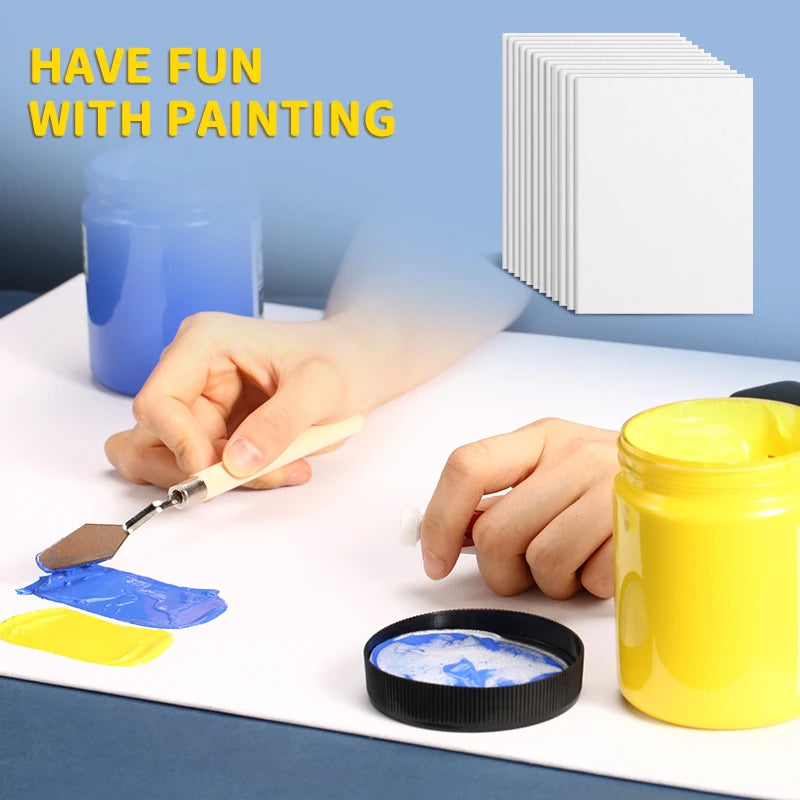 3 Pack Canvas Panels, Blank Board Panels for Acrylic, Oil, Watercolor, Tempera Painting,  Primed Acid-Free for Students, Adults