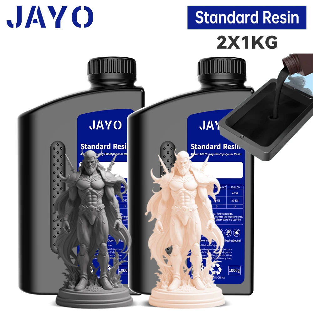JAYO Standard /ABS-Like/ Water Wash 3D Printer UV Resin 405nm 2 Bottles For LCD 3D Printer Material For Printing Easy to Print