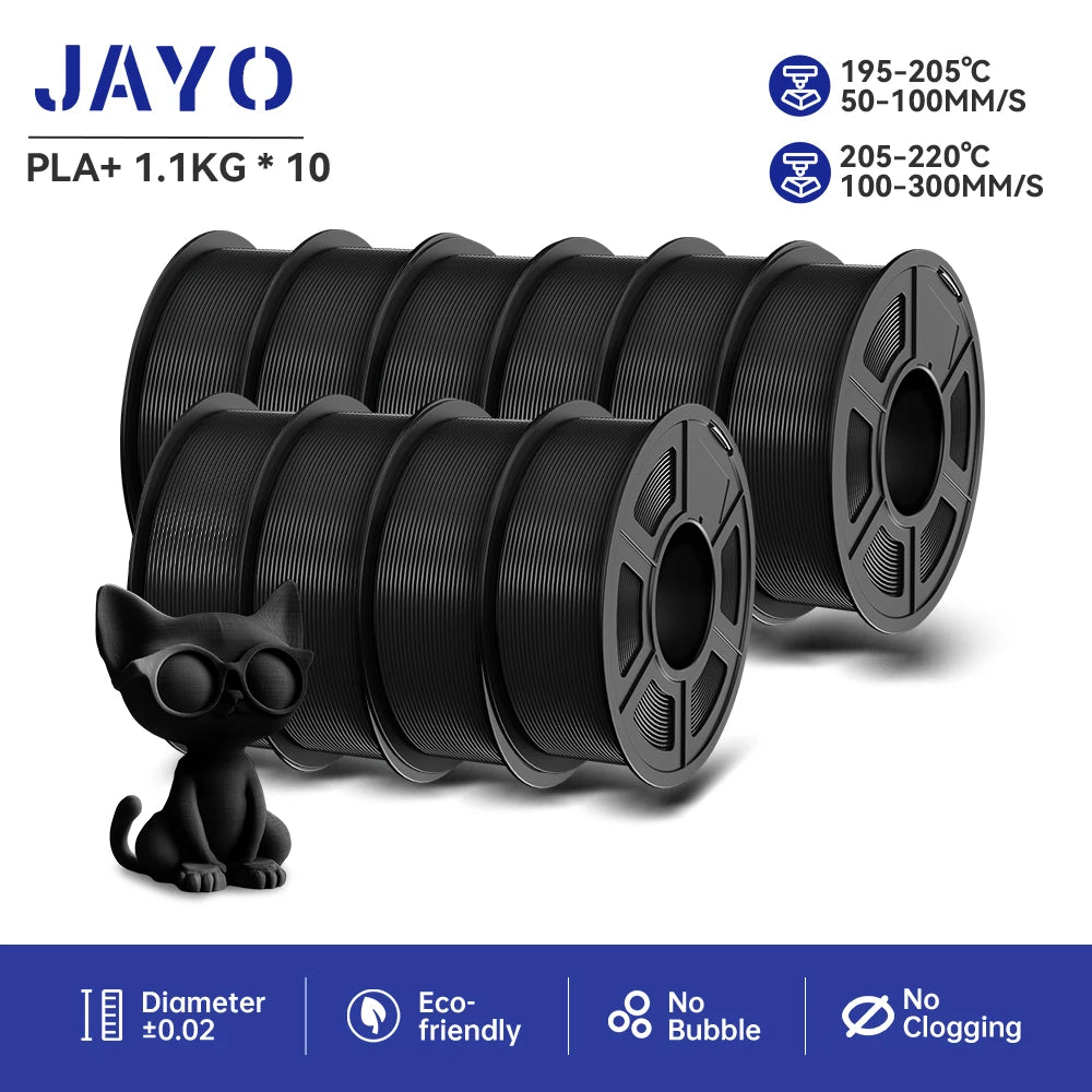 JAYO 3D Printer part PETG/PLA Meta/PLA/SILK/PLA PLUS/TPU Filament 1.75mm for 10Rolls FDM 100% No Bubbel craft part DIY Materials