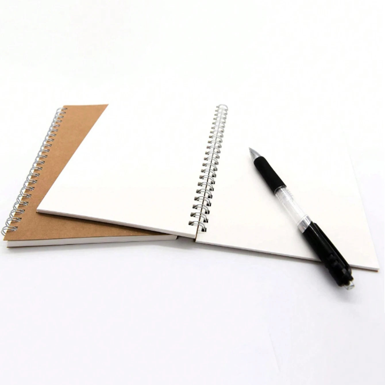 2 Packs Blank Spiral Notebook, Soft Cover, Sketch Book, 100 Pages / 50 Sheets, 7.5 Inch X 5.1 Inch, 100 GSM