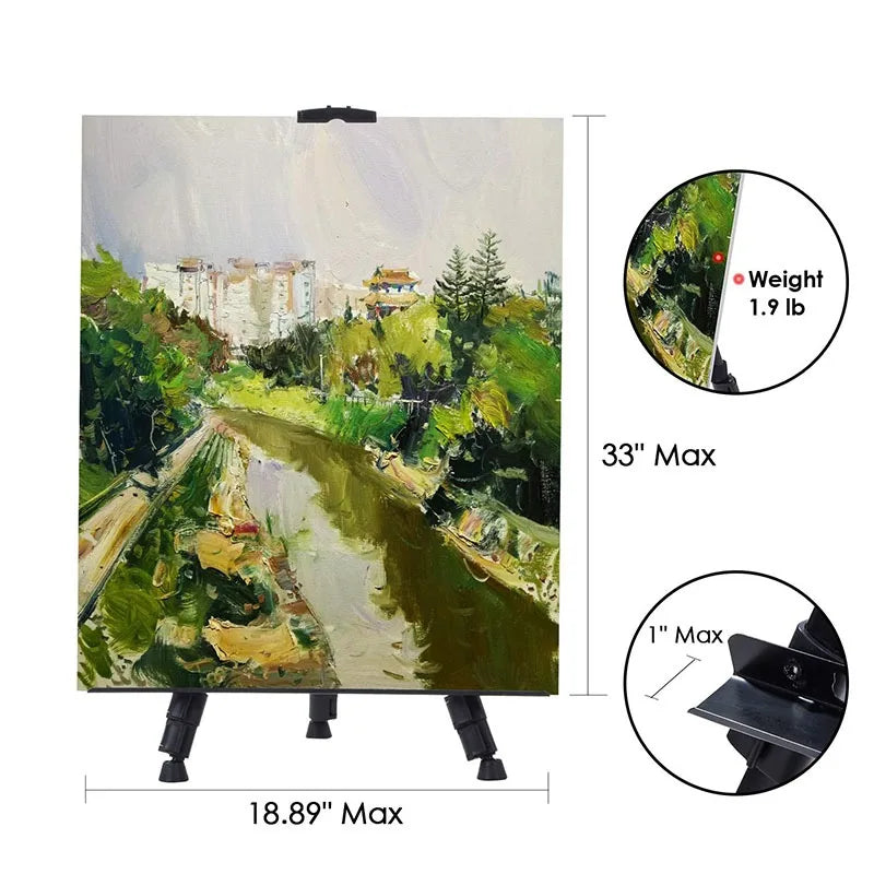 Portable Adjustable Metal Sketch Easel Stand Foldable Travel Easel