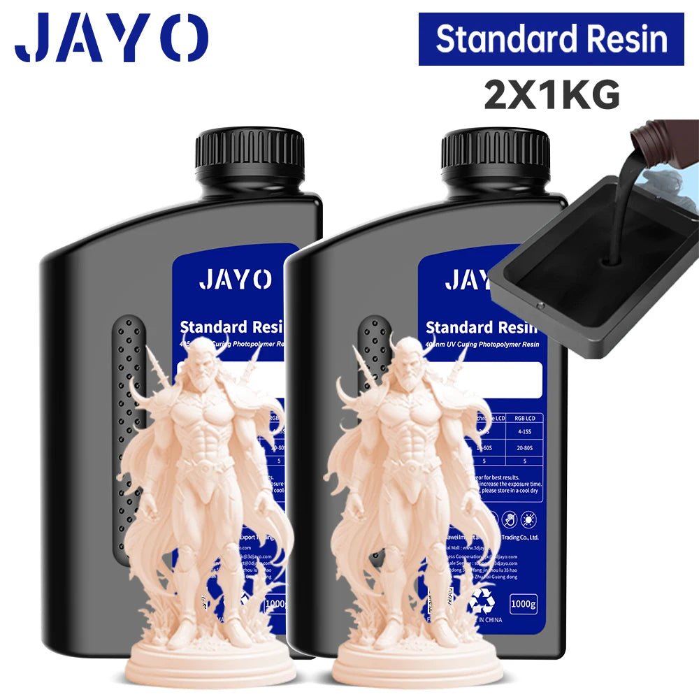 JAYO Standard /ABS-Like/ Water Wash 3D Printer UV Resin 405nm 2 Bottles For LCD 3D Printer Material For Printing Easy to Print