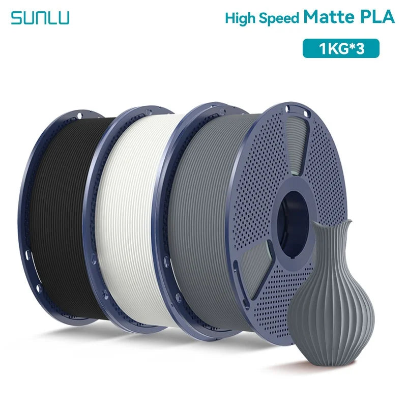 SUNLU 3KG High Speed PLA/Matte PLA/Matte PETG Filament 1.75mm 1kg Spool Neatly Wound Filament Fit Most FDM 3D Printers