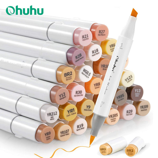 Ohuhu Honolulu 36 Colors Marker Pen Set Oily Alcohol Art Markers Dual Tips Felt Pen Sketching Drawing Manga School Art Supplies