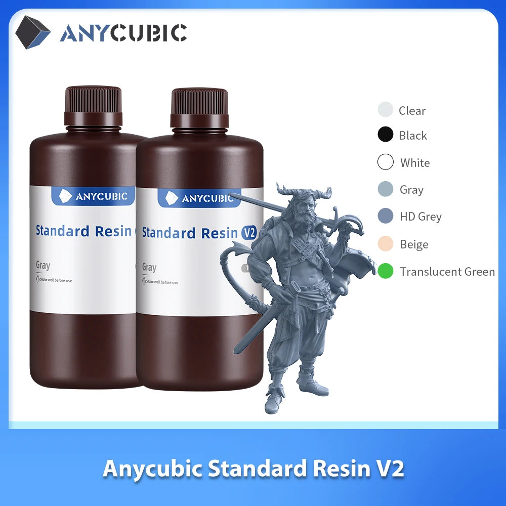 ANYCUBIC 405 nm Standard Resin V2 Quick Curing SLA UV Curing 3D Printer Materials Resin For LCD 3d Printer Mono M5s Mono X 6Ks