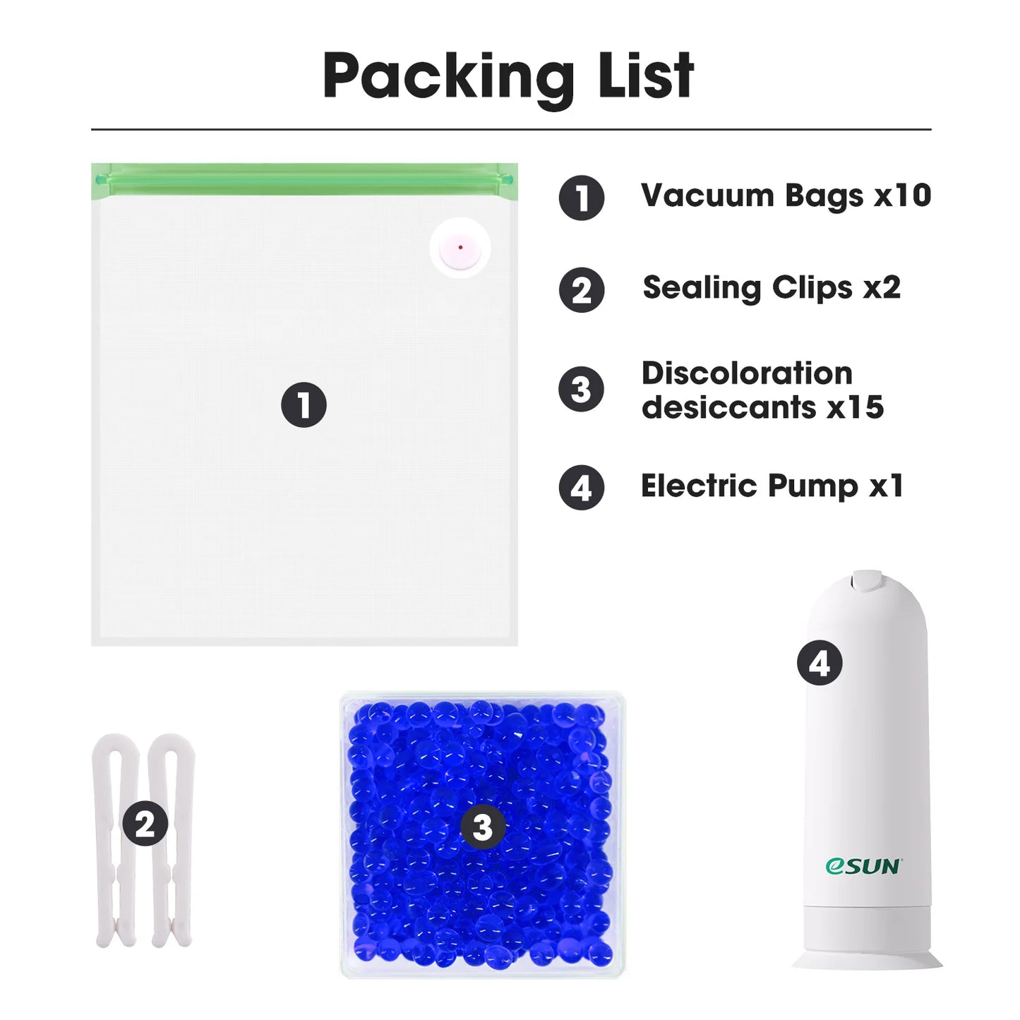 eSUN Storage Bag Kit 3D Printing Silk PLA PETG TPU Filament Sealed Vacuum Keep Dry Avoid Moisture for 3D Printer Spools