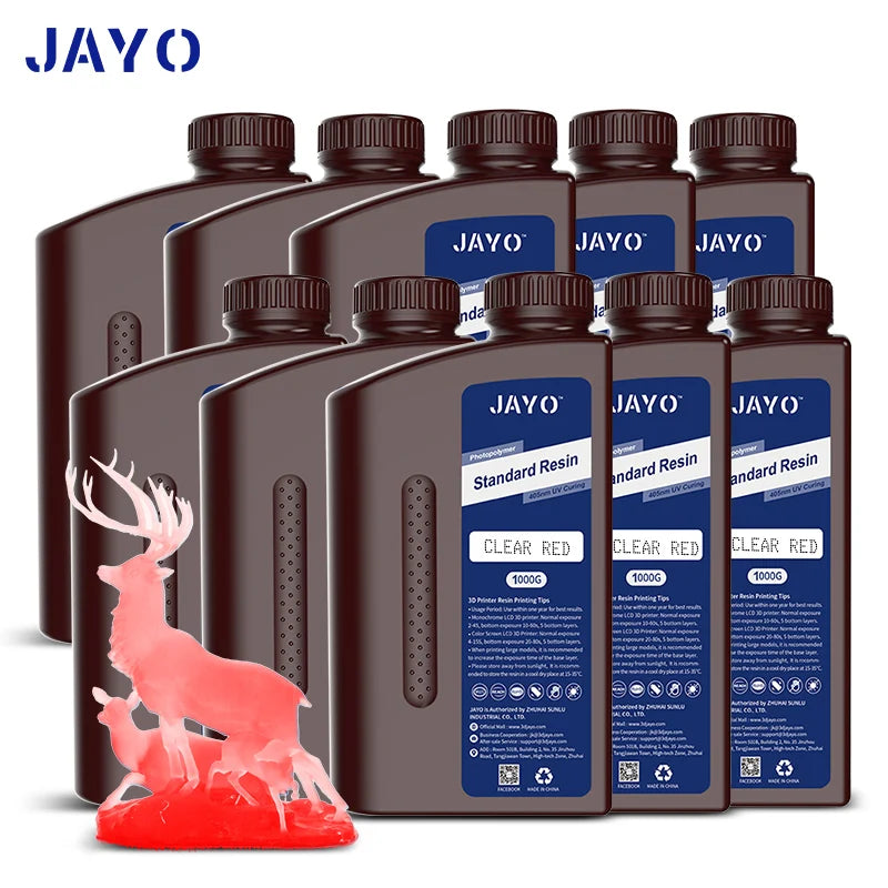 JAYO 3D Resin Water Washab/ABS-Like/Plant Based/Standard 10KG UV Photopolymer Resin Liquid 405nm For LCD 3D Printer Materials