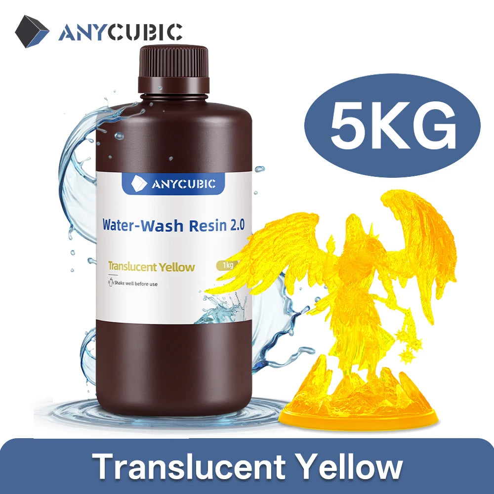 ANYCUBIC 5KG Water-Wash Resin For LCD 3D Printer High Precision Low Odor Low Viscosity 3D Printing Photopolyme