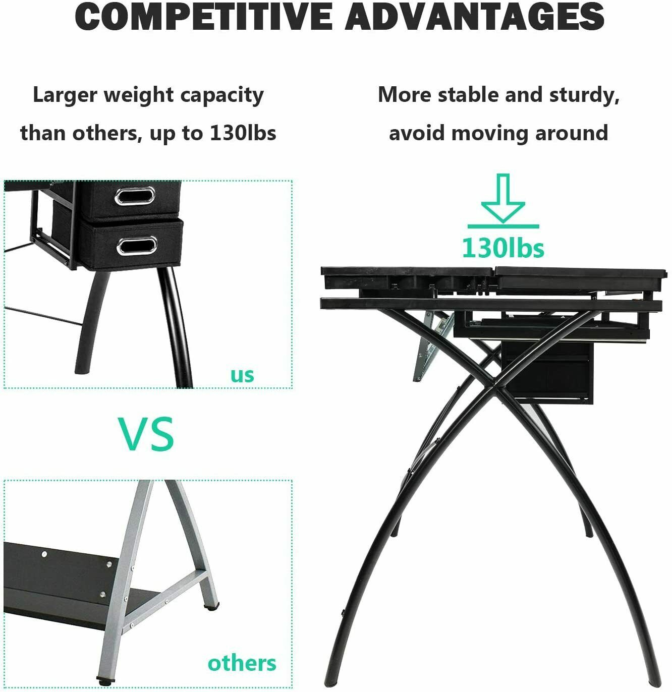 Adjustable Drafting Glass Tabletop, Perfect for Artwork and Design