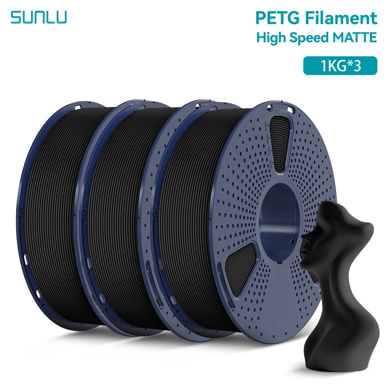 SUNLU 3KG High Speed PLA/Matte PLA/Matte PETG Filament 1.75mm 1kg Spool Neatly Wound Filament Fit Most FDM 3D Printers