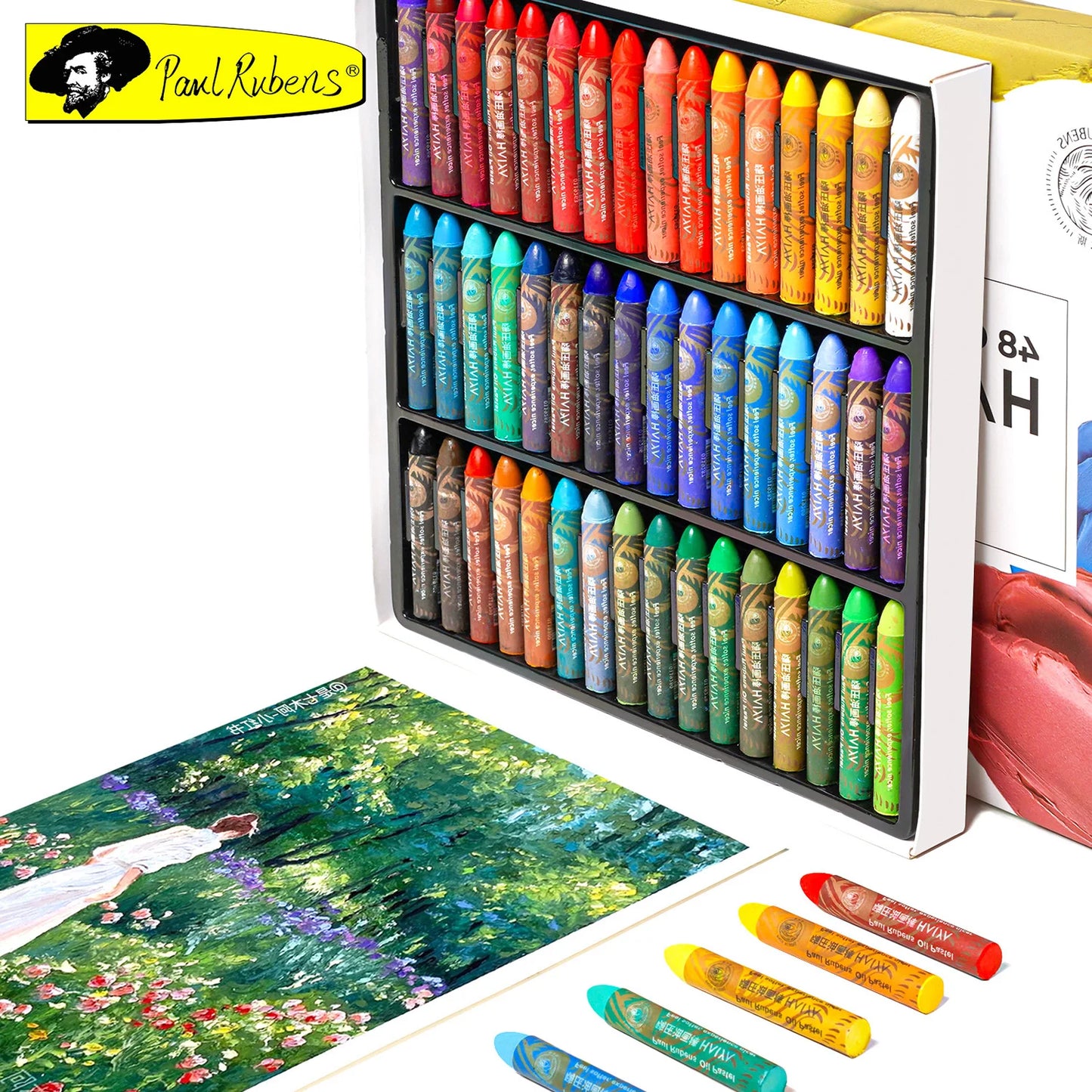 Paul Rubens Oil Pastel Chalk Set 48 Colors High Quality Oil Pastel Non-Toxic Sutable for Artists Students and Children Etc