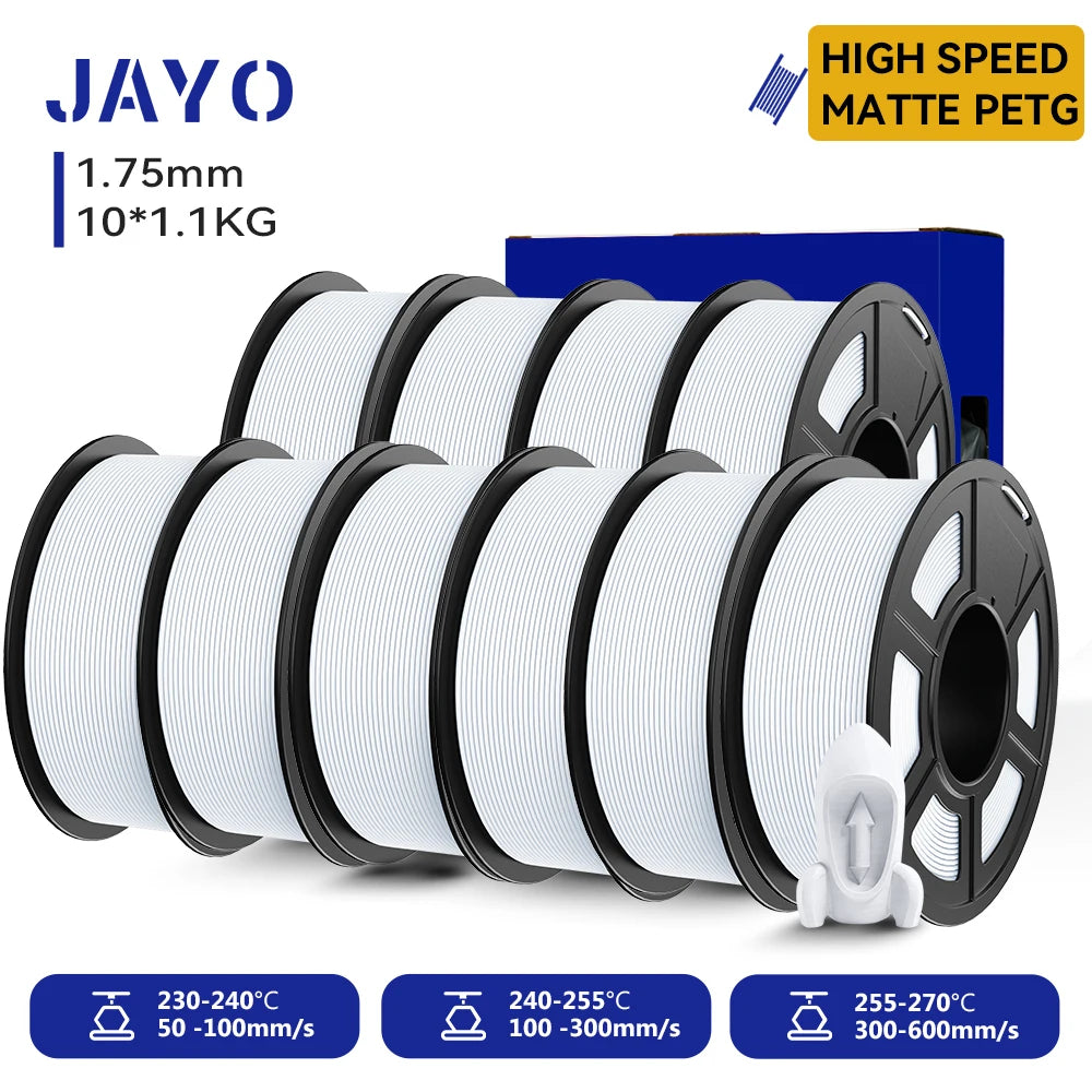 JAYO 3D PETG/ High Speed Matte PETG / PLA Classic Printer Filament 1.75mm 3D Printer Filament 11KG Neatly Wound PETG for 3D