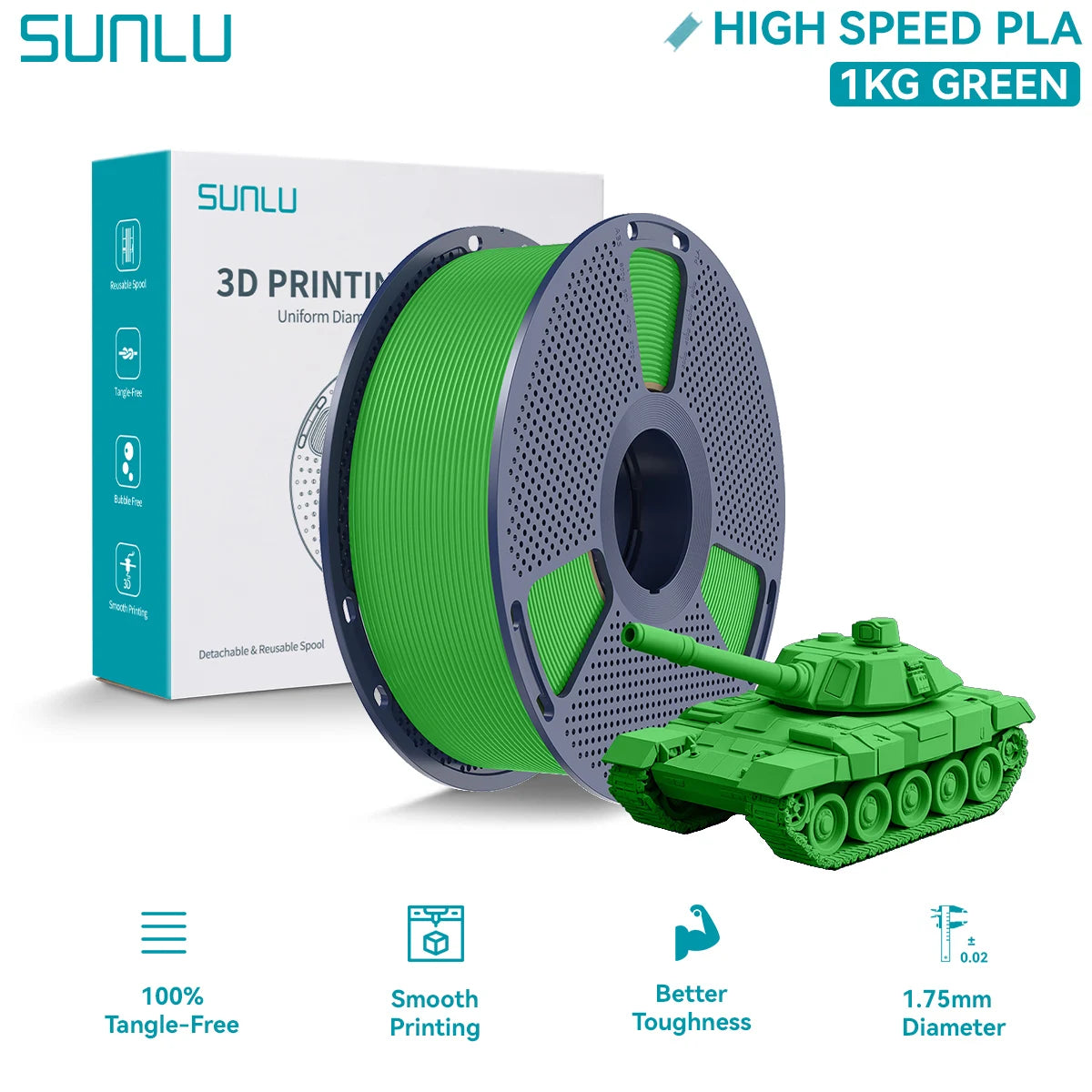 SUNLU High Speed PLA/PLA PLUS/Matte Petg 3D Printer Filament 1.75mm Neatly Wound Multicolor 3D Printing Filaments Fast Print