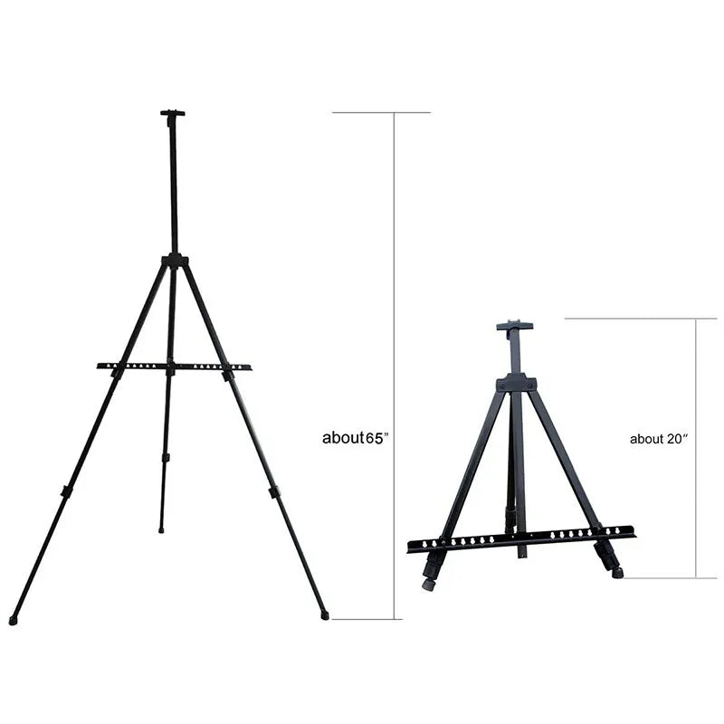 Portable Adjustable Metal Sketch Easel Stand Foldable Travel Easel