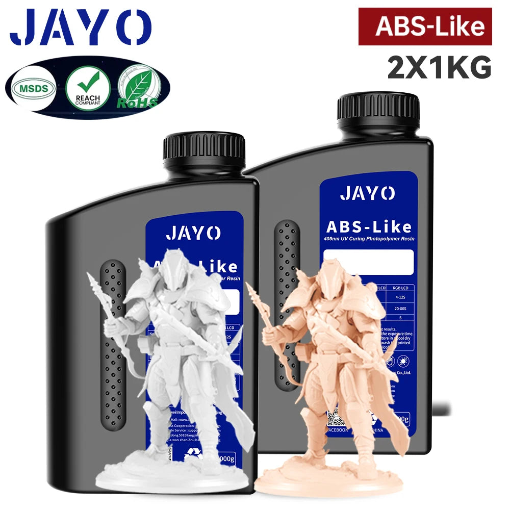 JAYO Standard /ABS-Like/ Water Wash 3D Printer UV Resin 405nm 2 Bottles For LCD 3D Printer Material For Printing Easy to Print