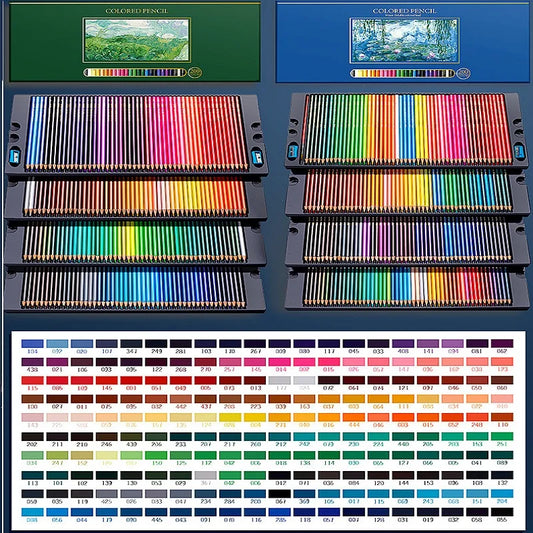 Drawing Colored Pencils Professional Set of 48/72/120/150/200, Water soluble/Oilbase Art Supplies for Coloring Blending Layering