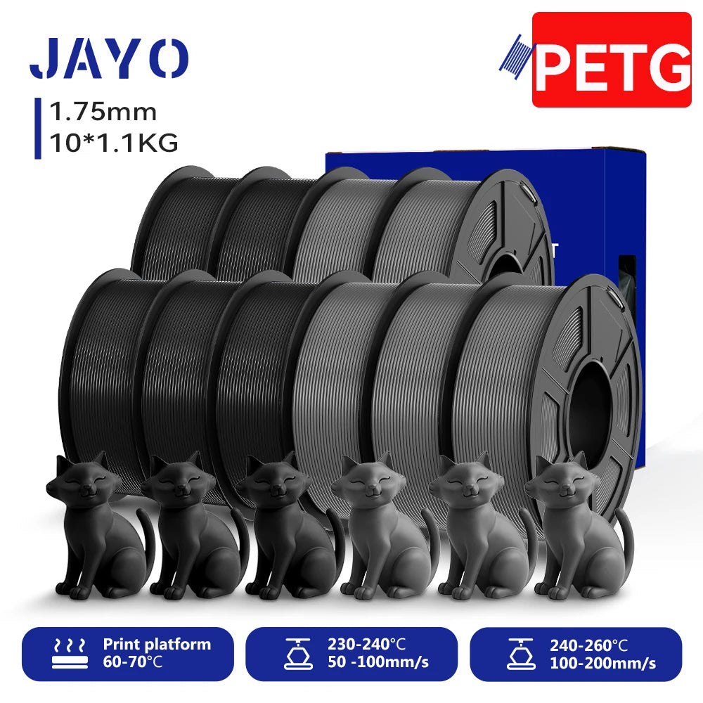 JAYO 3D PETG/ High Speed Matte PETG / PLA Classic Printer Filament 1.75mm 3D Printer Filament 11KG Neatly Wound PETG for 3D