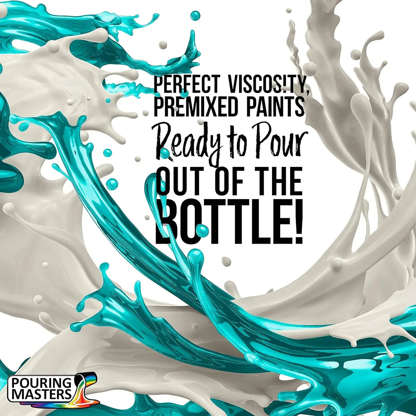 Pouring Masters 84-Color Ready To Pour Acrylic Pouring Paint Set With Silicone Oil & Gloss Medium - Premium Pre-Mixed High Flow