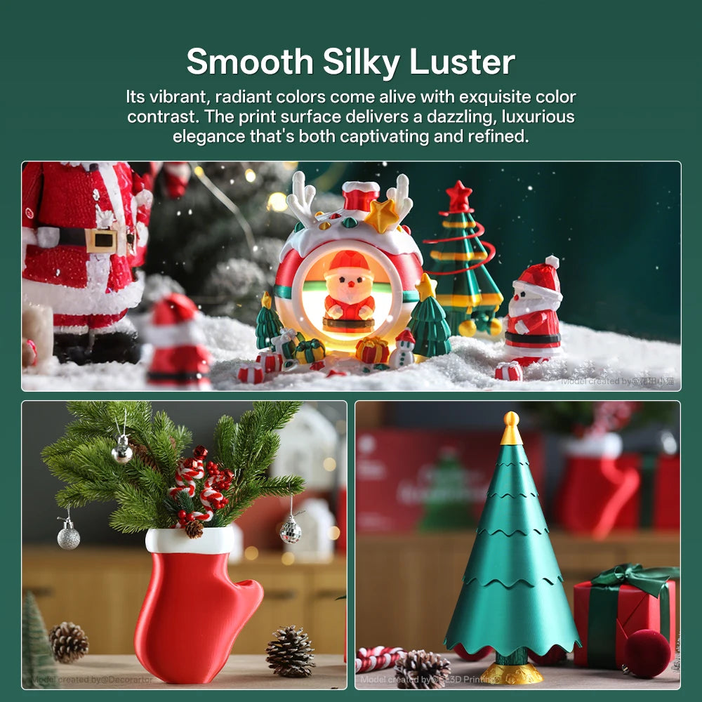 ANYCUBIC Christmas Silk Filament 4KG Bundle Silk 3D Printer Filament Printing Materail Xmas Gift Printing Model Decoration Toy