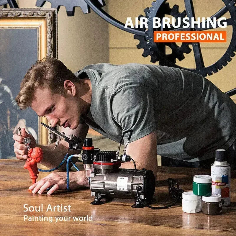 Professional Airbrush Kit Set Airbrush Compressor Art Nail Tattoo Makeup Model