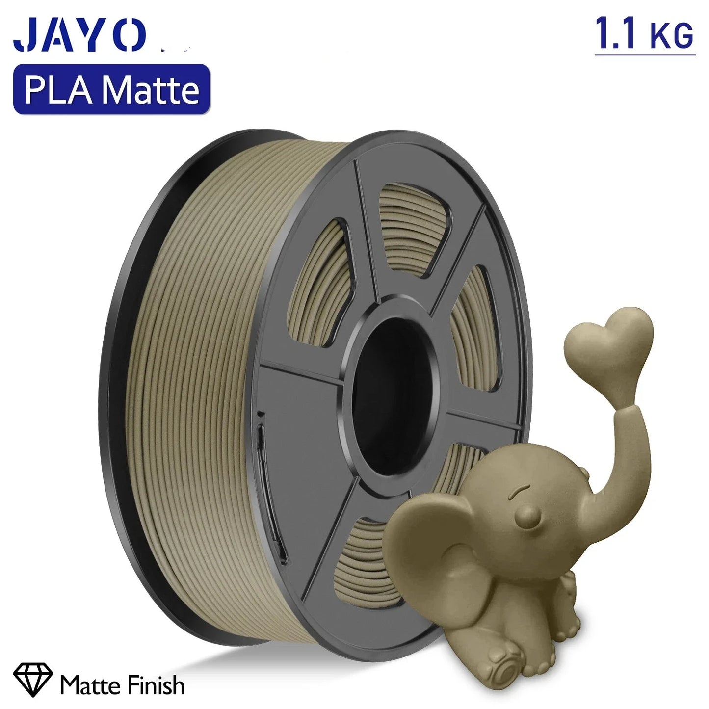 JAYO 1100G 3D PLA Matte Printer Filament 1.75mm Neatly Wound PLA Filament with Matte Finish Print with 99% FDM 3D Printer &Pen