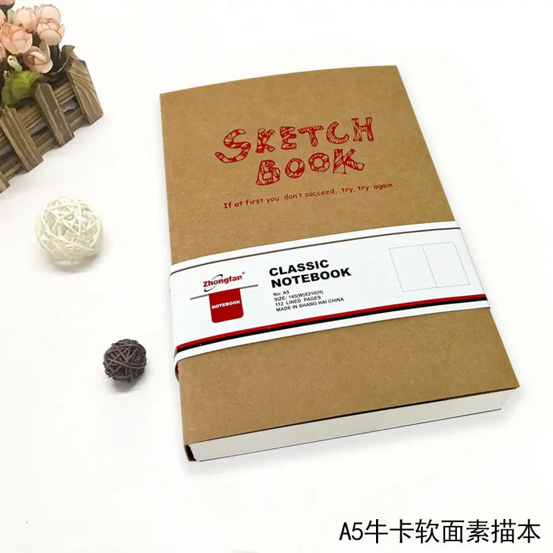 A4/A5 Super Thick Sketchbook 112 Sheets/224 Pages Writing Smoothly Not Easy Falling Pages for Watercolor Sketching Notes