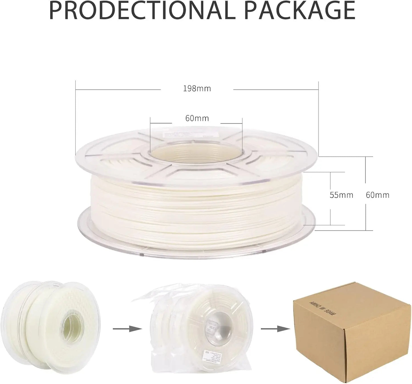 Glow-in-the-Dark PLA Filament, 1.75mm High Accuracy +/-0.03mm, 2kg Spool for 3D Printing