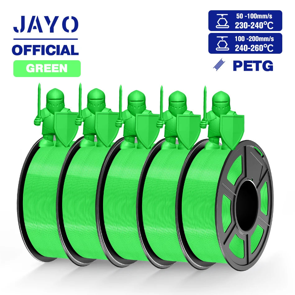 JAYO PETG Filamanet 1.75MM 5Rolls/set 3D Printer Filament PETG Neatly Wound 3D Printing Material For FDM 3D Printer
