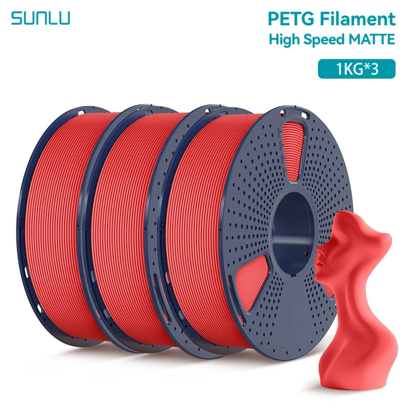 SUNLU 3KG High Speed PLA/Matte PLA/Matte PETG Filament 1.75mm 1kg Spool Neatly Wound Filament Fit Most FDM 3D Printers