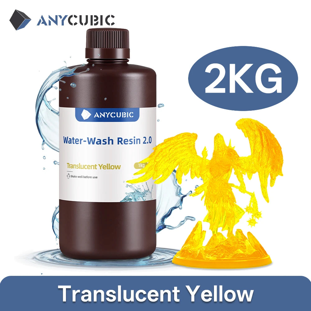 ANYCUBIC Water-Wash Resin For LCD 3D Printer High Precision Low Odor Low Viscosity 3D Printing Standard Photopolymer